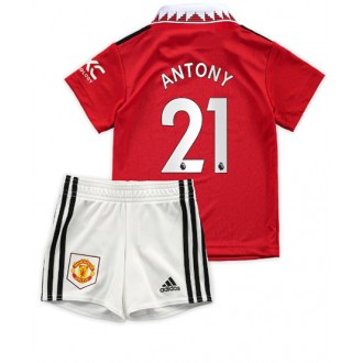 Manchester United Antony #21 Hjemmedraktsett Barn 2022-23 Kortermet (+ korte bukser)